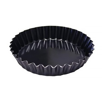 FLUTED PIE PAN HEAVY BLUE STEEL O17