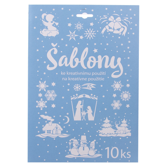 Šablona na zdobení sněhem vánoční 10 ks 21x31 cm