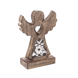 Anděl mango srdce/květ 16x6x22 cm