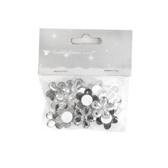 Kytičky nalepovací stříbrné 20 ks 2 cm