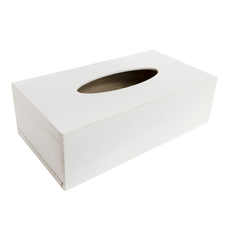 Box na papírové kapesníky dřevo bílý 26x14x8 cm