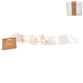 Šerpa satén Bride To Be bílá/zlatá 75x10 cm