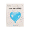 Foliový balonek srdce světle modré 45 cm - balené