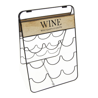 Stojan na víno kov černý 9 lahví 30x26x49 cm