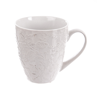 Hrnek ker. bílý kytičky 530 ml