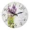 Hodiny nástěnné dřevo lavender kytice pr. 34 cm