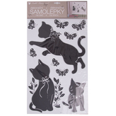 Samolepky na zeď kotě černé glitr 32x60 cm