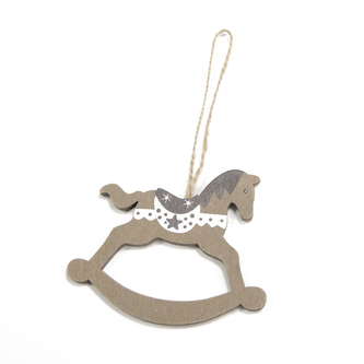 Koník dřevo závěsný hnědý 9x7,5x0,5 cm