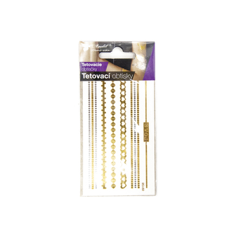Tetovací obtisky barva zlatá/stříbrná 6x11 cm