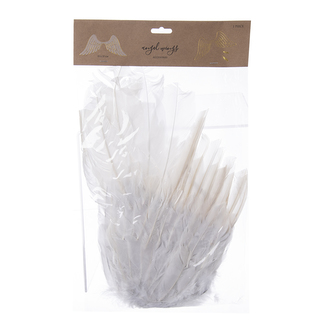 Andělská křídla bílá péřová Lux