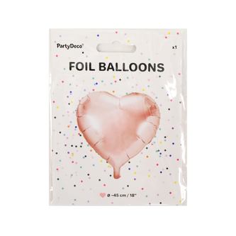 Foliový balonek srdce rose gold 45 cm - balené
