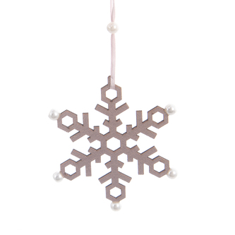 Hvězda dřevo závěsná růžová 11x11 cm