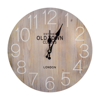 Hodiny nástěnné dřevo hnědé pr. 34 cm