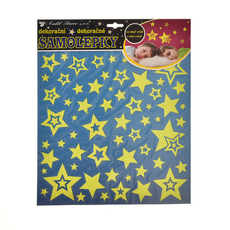 Samolepky na zeď hvězdičky svítící 31x31 cm
