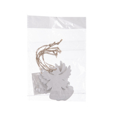 Anděl dřevo závěsný bílý 6 ks 7x7 cm