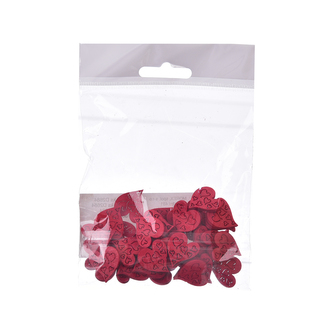 Srdce dřevo červené 36 ks 2 cm