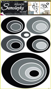 Samolepky na zeď elipsy černé 42x60 cm