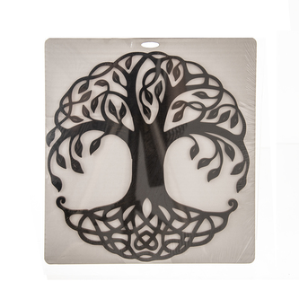Strom života dřevo černý 28x28 cm