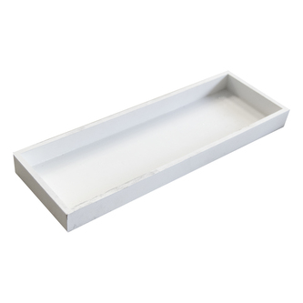 Tác dřevo dekorační bílý 40x14 cm