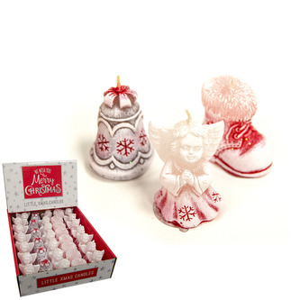 Svíčka figurka vánoční bílo-červená 5 cm