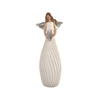 Anděl ker. bílý 7x7x24 cm