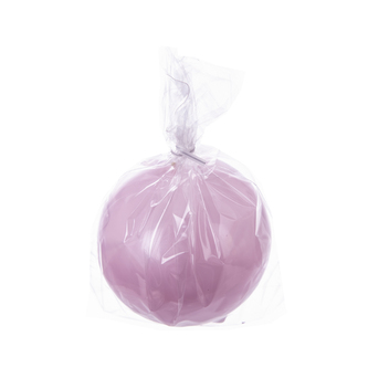Svíčka koule lesk pudrová růžová 217 g  pr. 8 cm