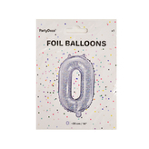 Balónek fólie číslo 0 stříbrný 35 cm