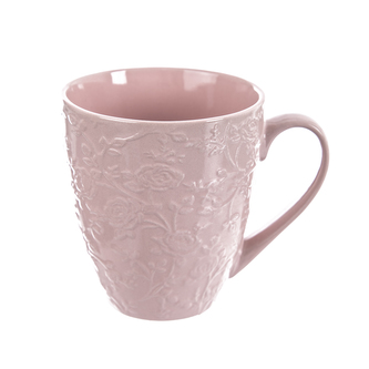 Hrnek ker. růžový kytičky 530 ml