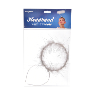 Čelenka andělská svatozář bílá 17 cm