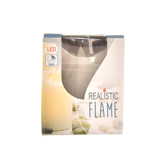 Svíčka UH LED bílá časovač 8x8x10 cm