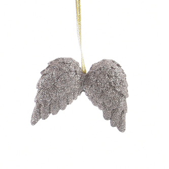 Andělská křídla ker. závěsná zlatá 8x7x2 cm