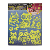 Samolepky na zeď sovy svítící ve tmě 32x31 cm