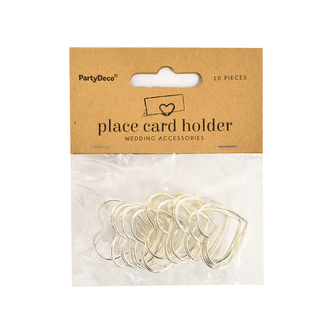 Stojánek na jmenovky srdce stříbrné - 10 ks