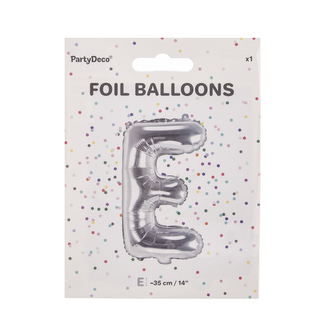 Balónek fólie písmeno E stříbrný 35 cm