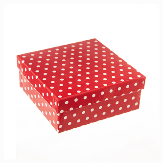 Krabice dárková papír puntík 20x20x8 cm