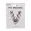 Balónek fólie písmeno V stříbrný 35 cm