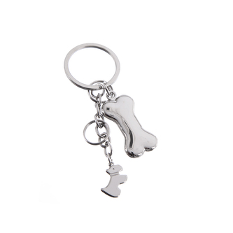 Klíčenka kov pes+kost 10 cm