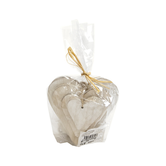 Srdce dřevo hnědé 4 ks 10x12 cm