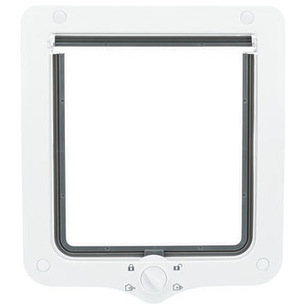 Průchozí dvířka pro kočku XL, s tunelem, 4-cestná, 24x28cm, bílá