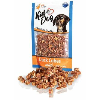 KIDDOG mini kostičky z kachního masíčka a tresky 80 g KIDDOG mini kostičky z kachního masíčka a tresky 80 g