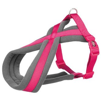 Nylonový postroj PREMIUM podšitý - fuchsie - XXS-XS:hruď:26-38cm/10mm