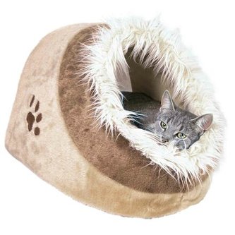 Pelíšek koule MINOU, béžová/hnědá - 35 x 26 x 41cm