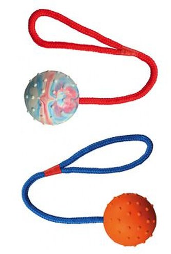 Vrhací míč hrbolatý na šňůře 6cm/30cm