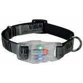 Obojek EXPLORE s blikátkem černý/reflexní - DOPRODEJ - L-XL:40-65cm/25mm