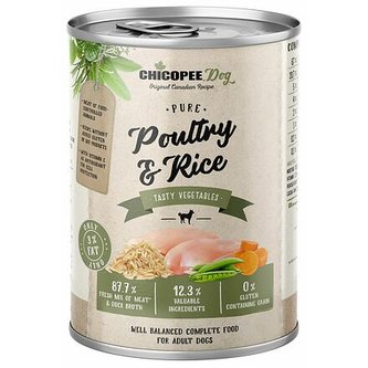 CHICOPEE ADULT čisté drůbeží s rýží konzerva pro psy 400 g - DOPRODEJ