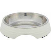 Miska nízká 0.2 l/ø 14 cm, nerez / melamin, bílá