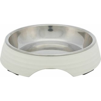 Miska nízká 0.2 l/ø 14 cm, nerez / melamin, bílá