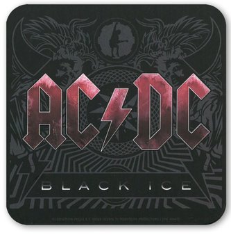 Tácek pod sklenici AC/DC: Black Ice (10 x 10 cm) korek