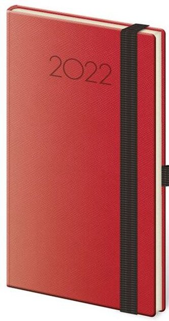 Diář 2022 New Praga - červený, týdenní kapesní