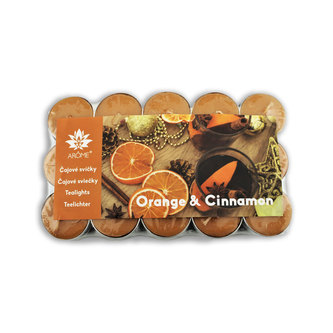 Arôme Svíčky čajové 12 g, 30 ks v balení, Orange and Cinnamon